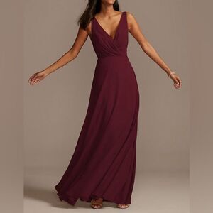 NWT Jenny Packham Womens Jewel Belt Chiffon A Line Gown V Neck Sleeveless